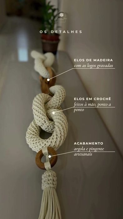 Colar de Mesa Corporativo Personalizado de crochê